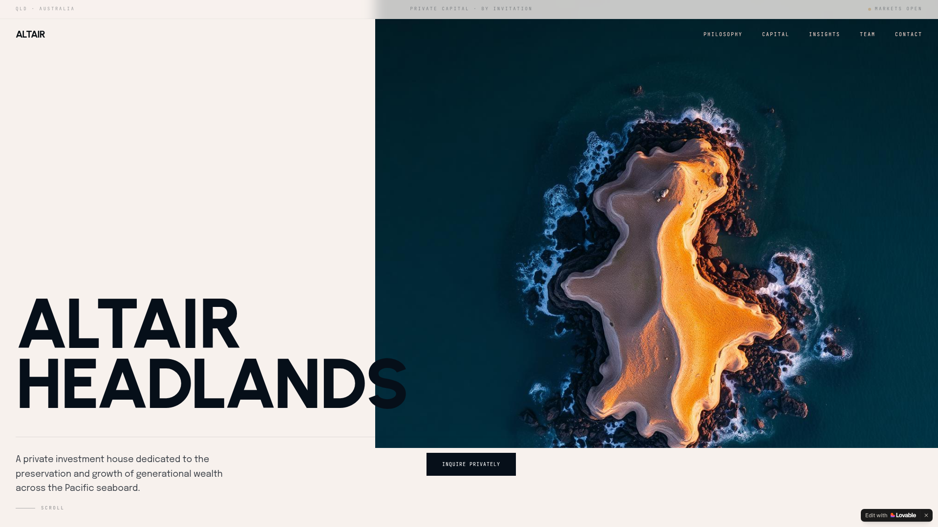 Altair Capital — site screenshot